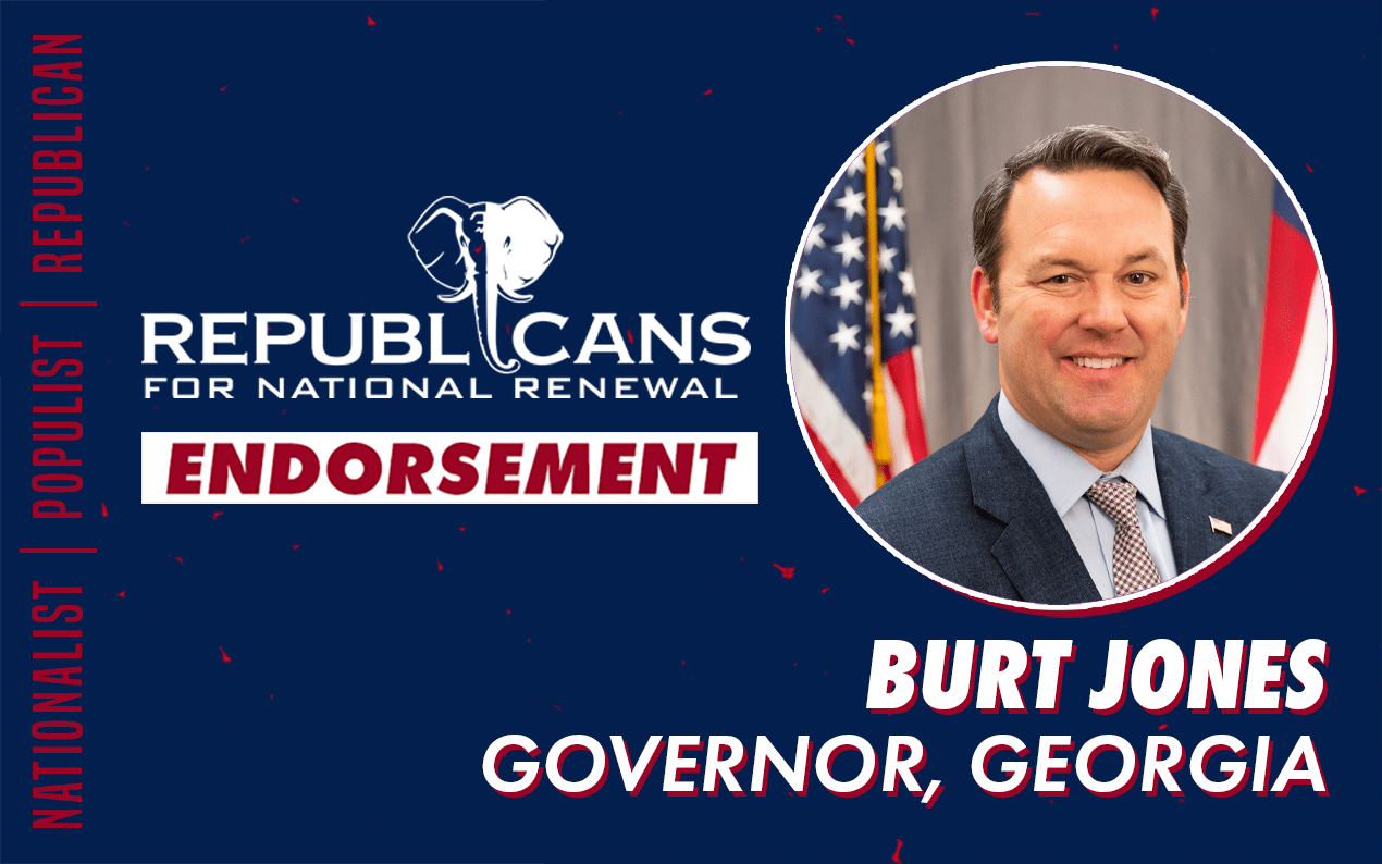 Republicans for National Renewal Endorses Burt Jones for Governor